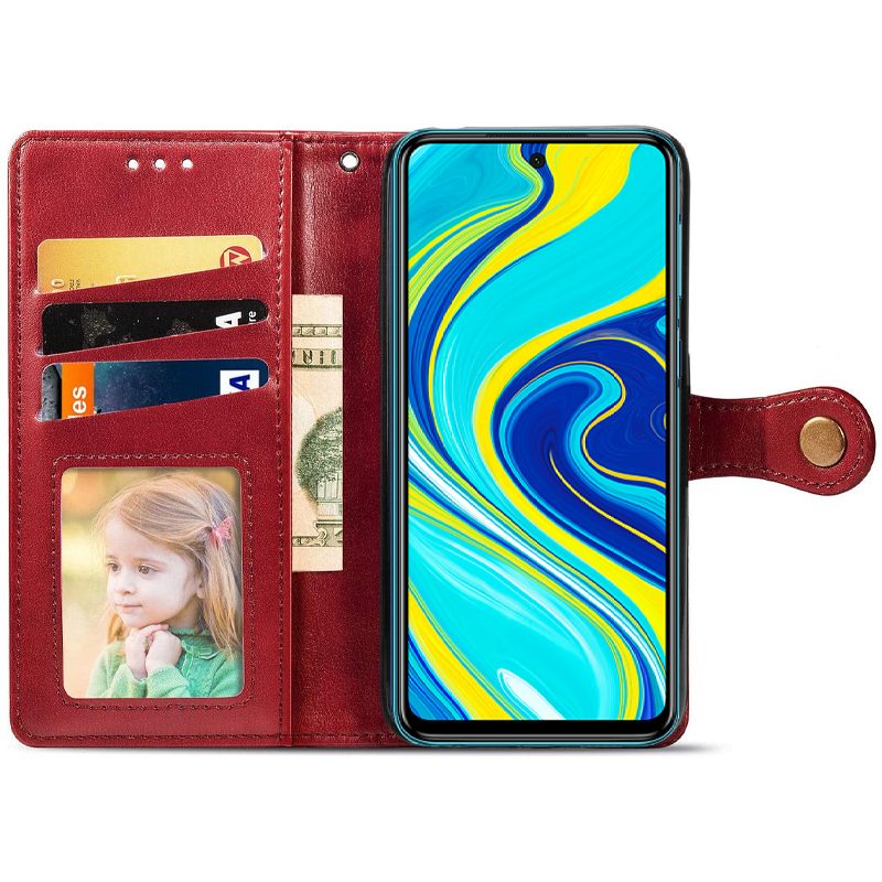 Шкіряний чохол-книжка GETMAN Gallant (PU) для Xiaomi Redmi Note 9s / Note 9 Pro / Note 9 Pro Max Червоний