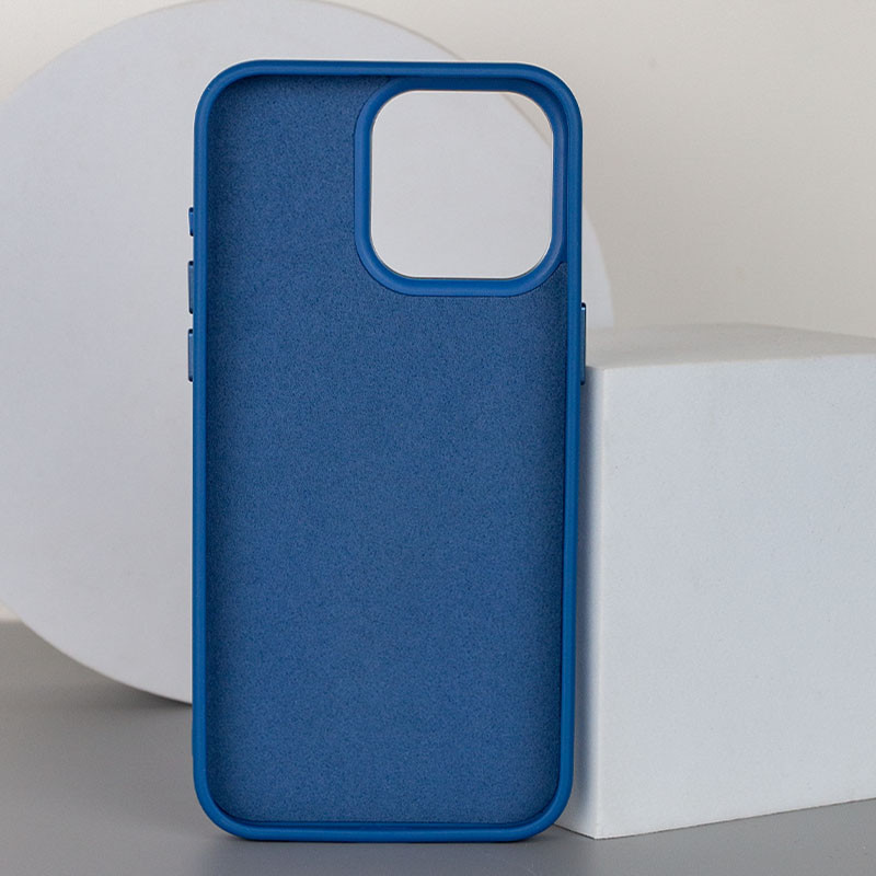 Шкіряний чохол Bonbon Leather Metal Style with Magnetic Fit для Apple iPhone 13 Pro Max (6.7") Синій / Indigo
