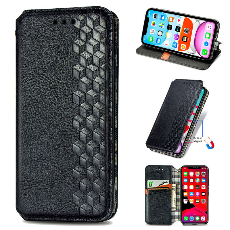 Шкіряний чохол-книжка GETMAN Cubic (PU) для Xiaomi Mi 10T Lite / Redmi Note 9 Pro 5G Чорний