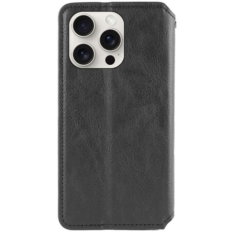 Шкіряний чохол-книжка GETMAN Cubic (PU) для Apple iPhone 13 Pro (6.1") Чорний