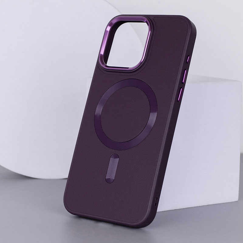 Шкіряний чохол Bonbon Leather Metal Style with Magnetic Fit для Apple iPhone 14 (6.1") Синій / Indigo