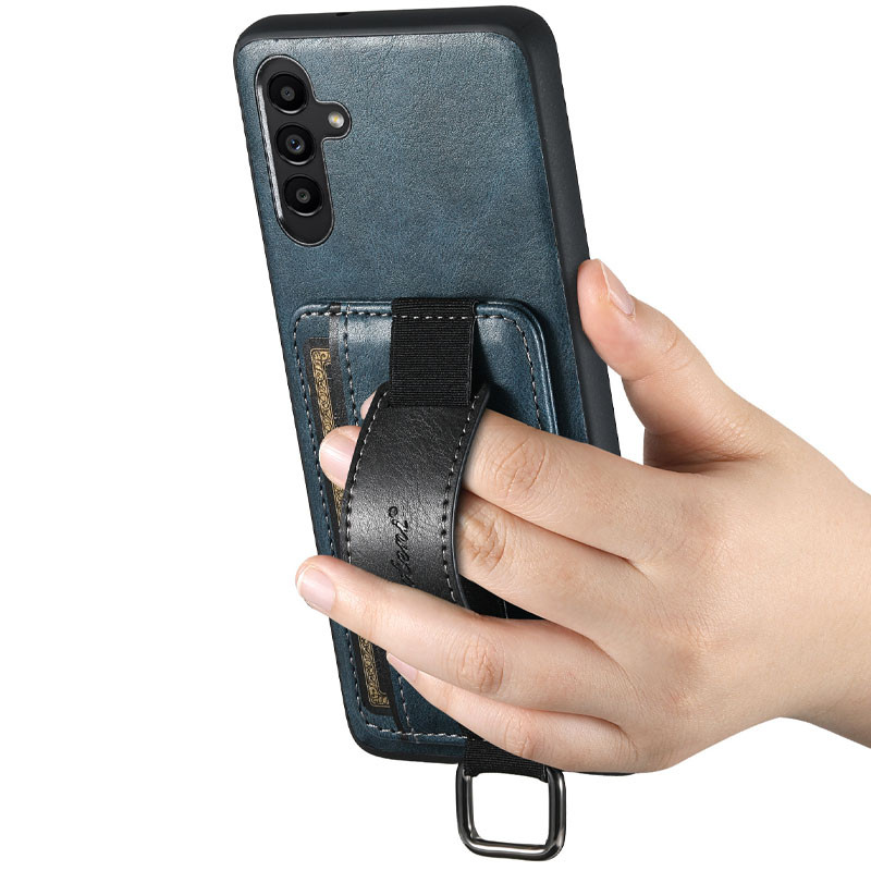 Шкіряний чохол Wallet case and straps для Samsung Galaxy A24 4G Синій / Blue