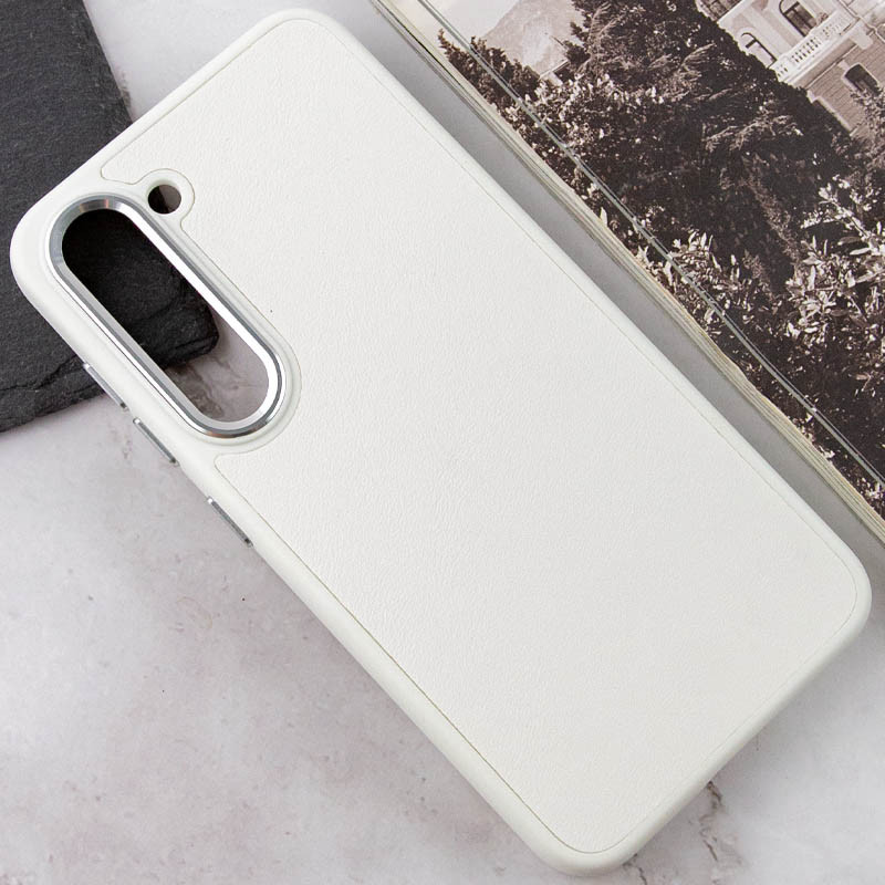 Шкіряний чохол Bonbon Leather Metal Style для Samsung Galaxy S23 + Білий / White