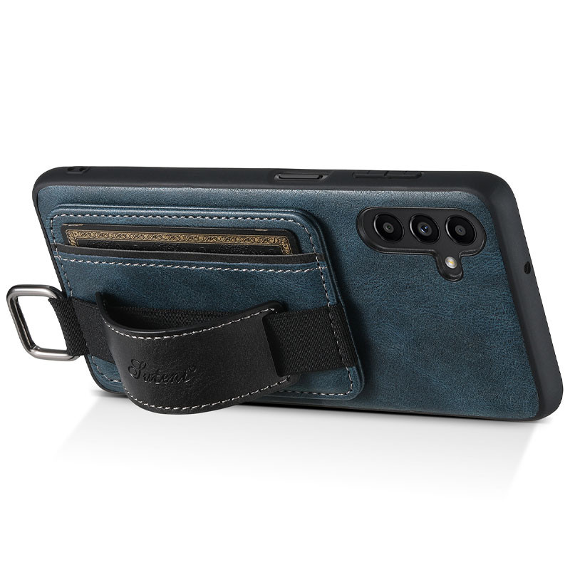 Шкіряний чохол Wallet case and straps для Samsung Galaxy A24 4G Синій / Blue