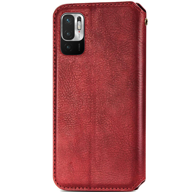 Шкіряний чохол-книжка GETMAN Cubic (PU) для Xiaomi Redmi Note 10 5G / Poco M3 Pro Червоний
