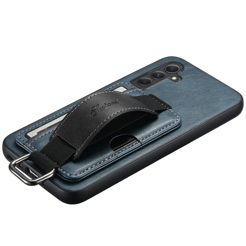 Шкіряний чохол Wallet case and straps для Samsung Galaxy A24 4G Синій / Blue