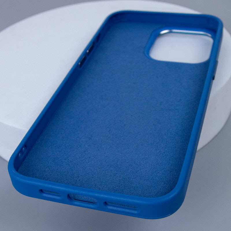 Шкіряний чохол Bonbon Leather Metal Style with Magnetic Fit для Apple iPhone 13 Pro Max (6.7") Синій / Indigo