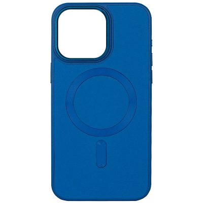 Шкіряний чохол Bonbon Leather Metal Style with Magnetic Fit для Apple iPhone 15 Plus (6.7") Синій / Indigo