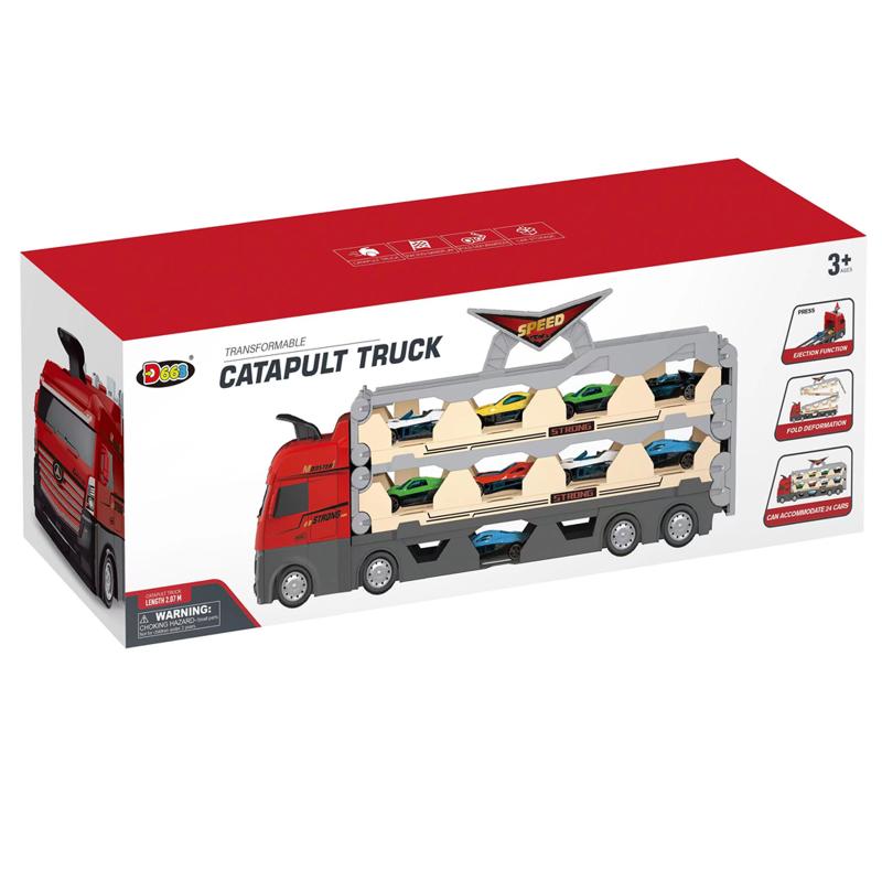 Ігровий набір-вантажівка SHT D663-T202 Catapult Truck + 8 small car Colorful