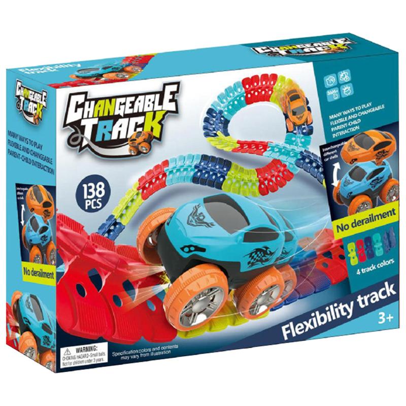 Інтерактивний трек з інерційною машинкою SHT 288 Changeable Trak (138pcs/1CAR) Colorful