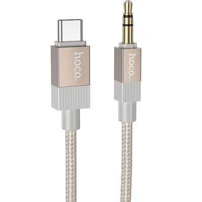 Аудіо кабель Aux Hoco UPA32B Clever digital (USB-C to AUX 3.5mm) (1 м) Gold