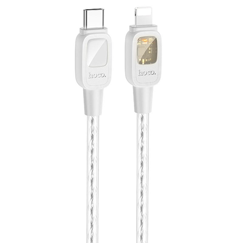 Дата кабель Hoco U124 Stone silicone power-off USB-C → Lightning (1.2 м)