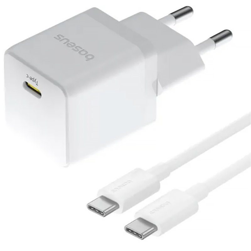 Мережевий зарядний пристрій Baseus Palm Fast Charger 20W (1×USB-C) + кабель USB-C → USB-C (P10111602)