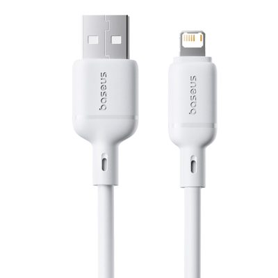 Дата кабель Baseus Silky Series OS Fast Charging USB to Lightning 2.4 А (1 м) (P1037770) Moon White
