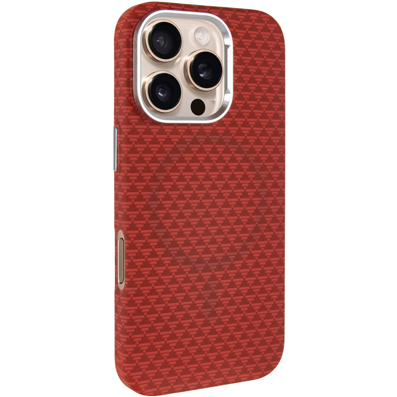 Чохол TPU + PC KVZV Triangular Pattern with Magnetic Fit для Apple iPhone 16 Pro Max (6.9″) Red