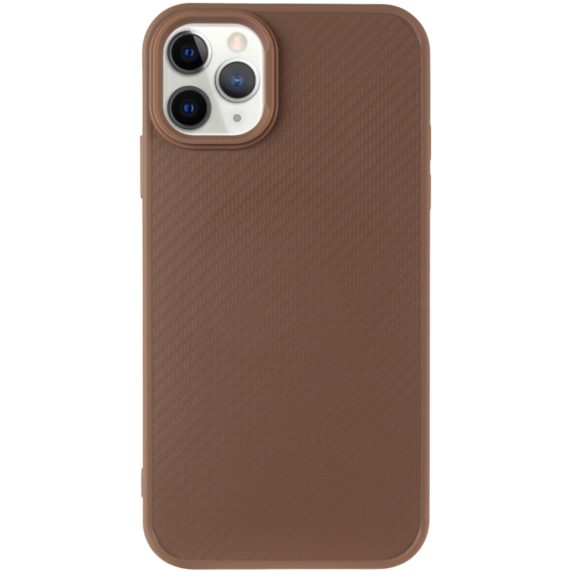 TPU чохол Carbon Protective with Magnetic Fit для Apple iPhone 12 Pro / 12 (6.1") Coffee