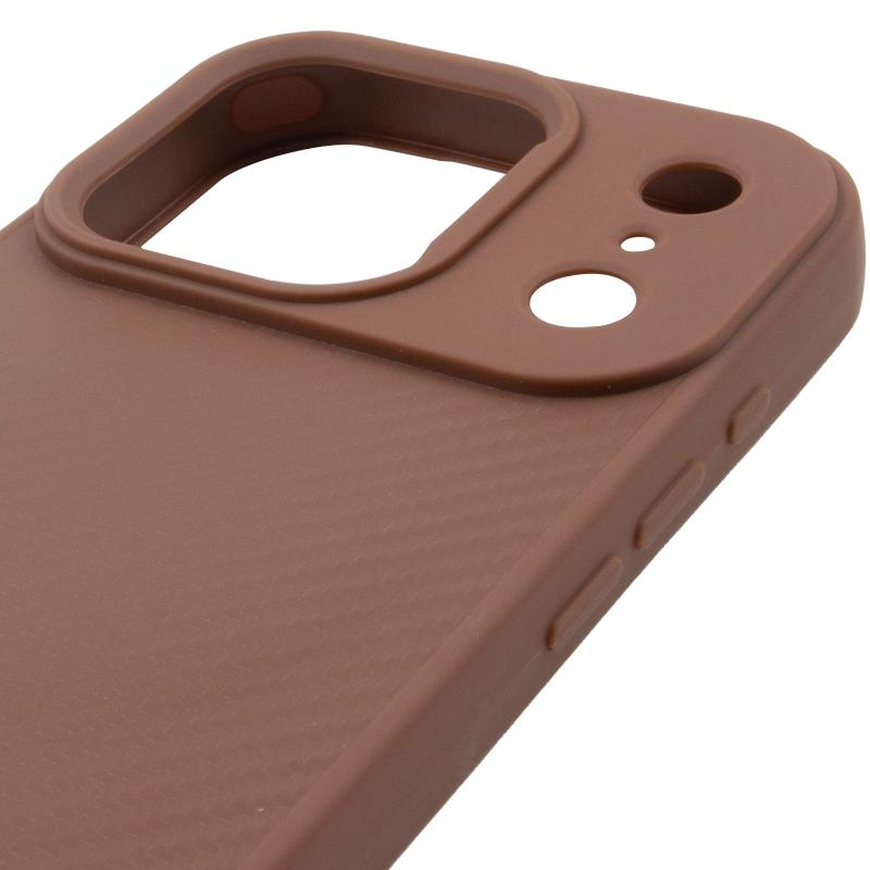TPU чохол Carbon Protective with Magnetic Fit для Apple iPhone 17 Pro (6.3") Coffee