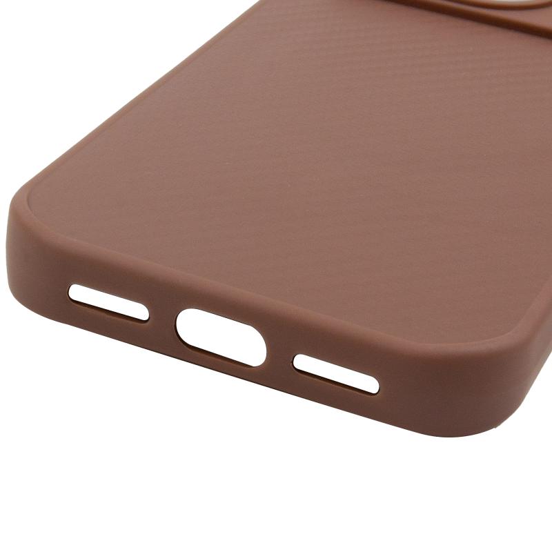 TPU чохол Carbon Protective with Magnetic Fit для Apple iPhone 17 Pro (6.3") Coffee