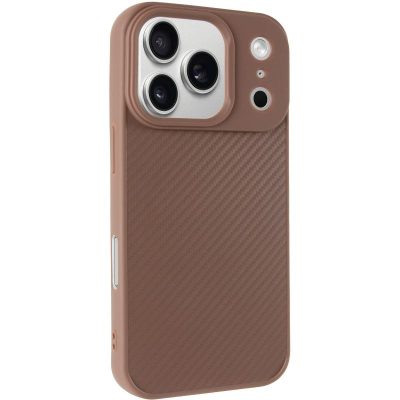 TPU чохол Carbon Protective with Magnetic Fit для Apple iPhone 17 Pro (6.3") Coffee