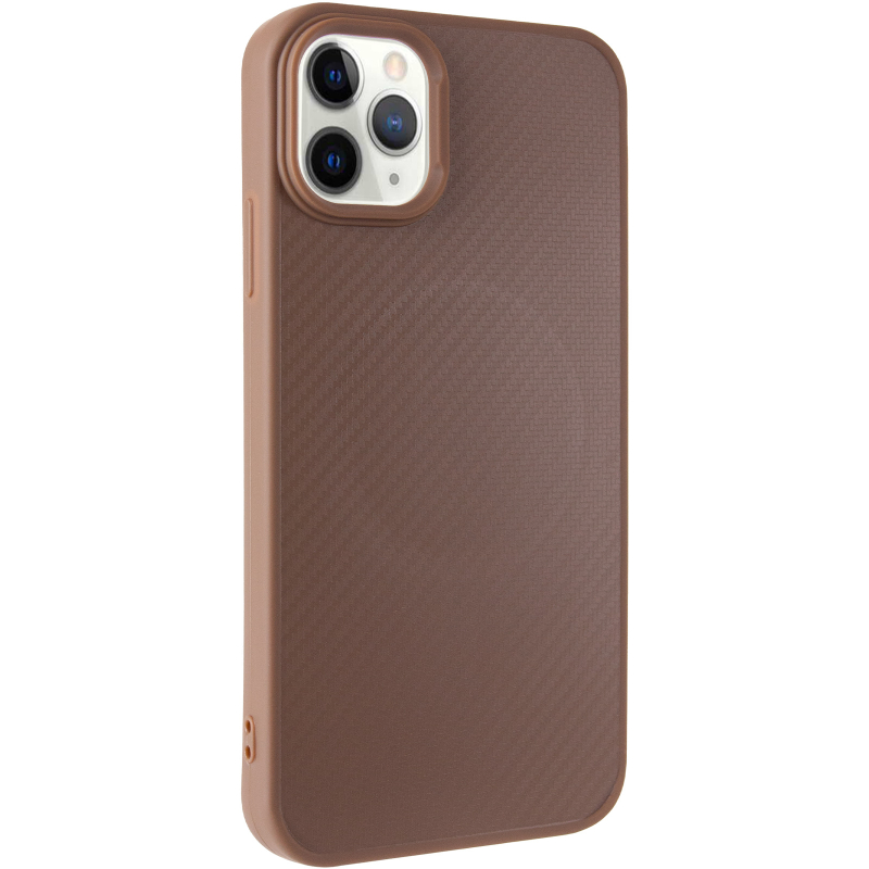 TPU чохол Carbon Protective with Magnetic Fit для Apple iPhone 12 Pro / 12 (6.1") Coffee