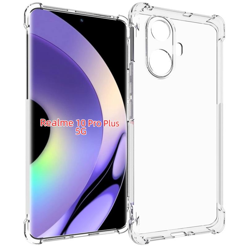 TPU чохол GETMAN Ease logo посилені кути Full Camera для Realme 10 Pro + Безбарвний (прозорий)