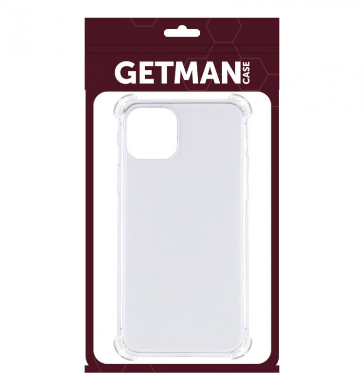 TPU чохол GETMAN Ease logo посилені кути для Apple iPhone 13 Pro (6.1") Безбарвний (прозорий)