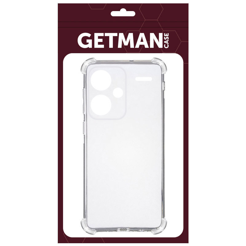 TPU чохол GETMAN Ease logo посилені кути Full Camera для Xiaomi Redmi Note 13 Pro + Безбарвний (прозорий)