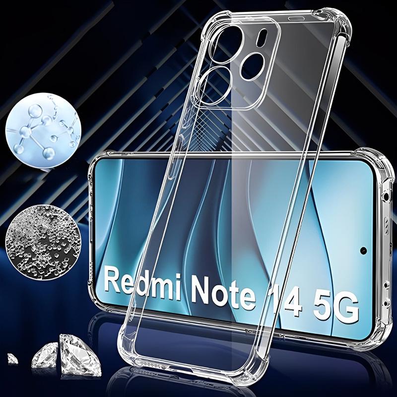 TPU чохол GETMAN Ease logo посилені кути Full Camera для Xiaomi Redmi Note 14 5G Безбарвний (прозорий)