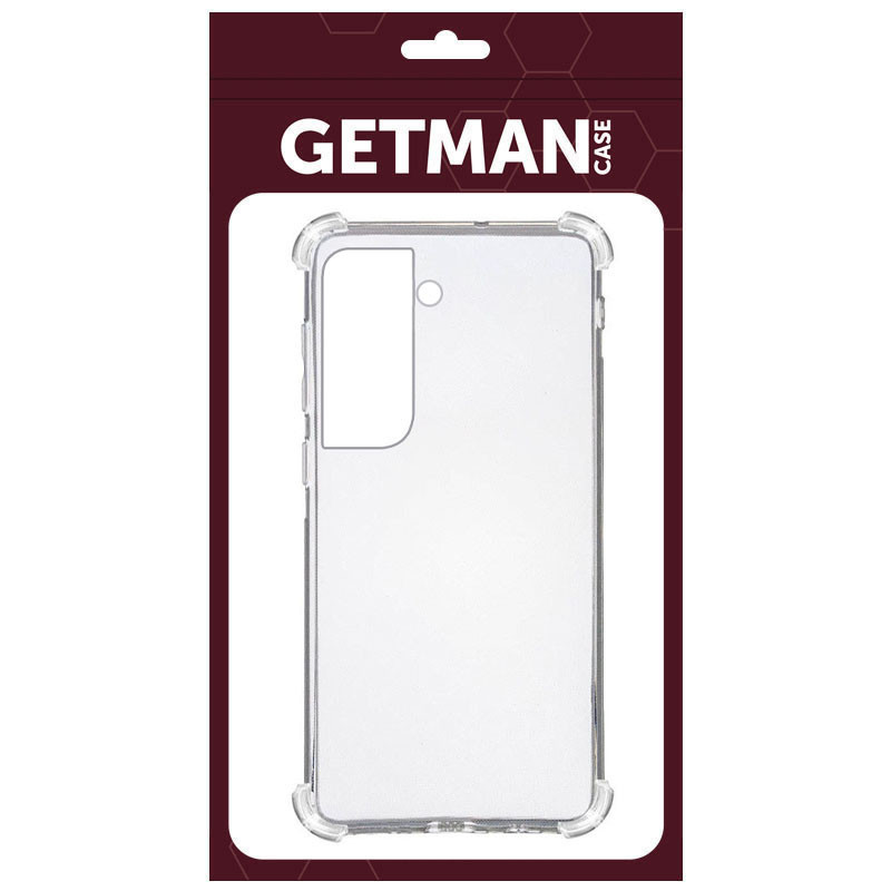 TPU чохол GETMAN Ease logo посилені кути для Samsung Galaxy S21 + Безбарвний (прозорий)