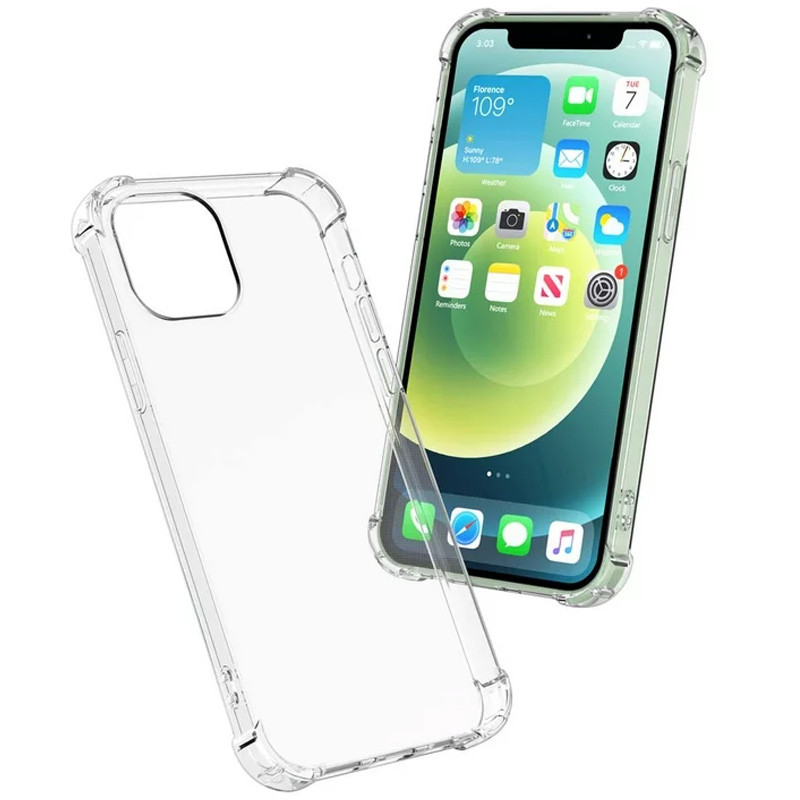 TPU чохол GETMAN Ease logo посилені кути для Apple iPhone 13 Pro (6.1") Безбарвний (прозорий)