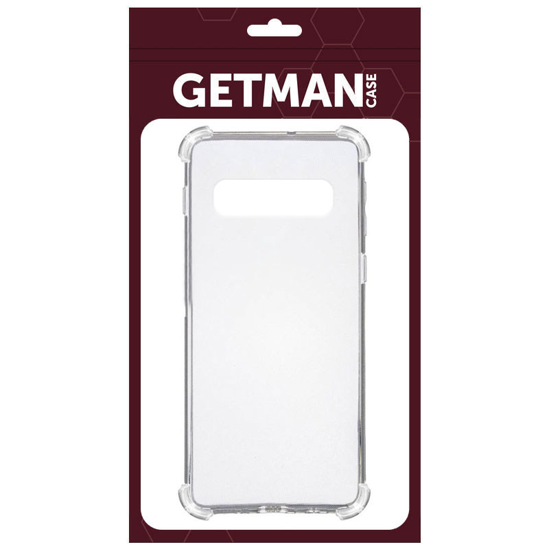 TPU чохол GETMAN Ease logo посилені кути для Samsung Galaxy S10 + Безбарвний (прозорий)