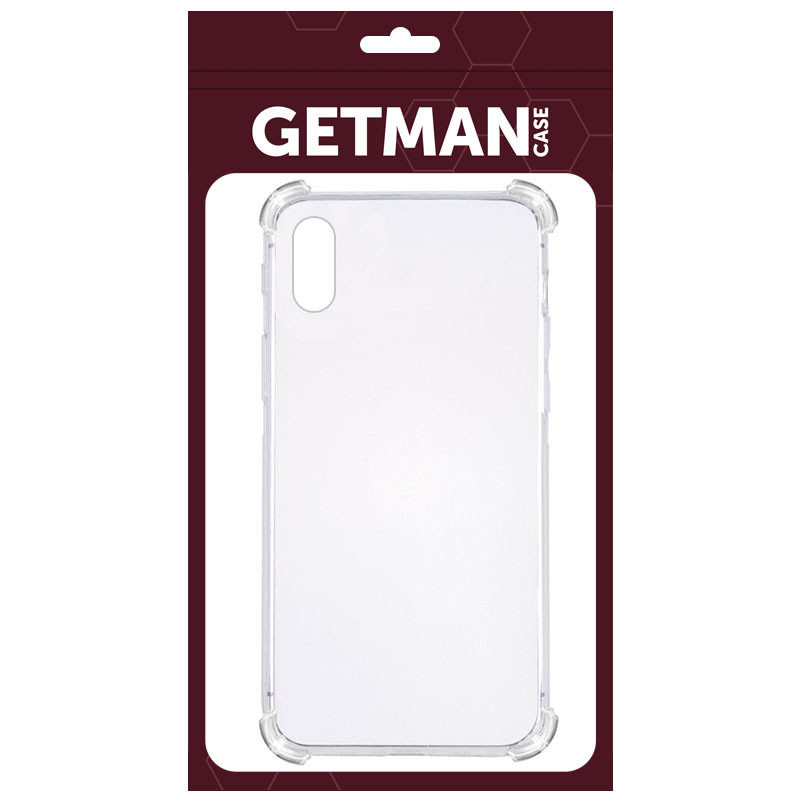 TPU чохол GETMAN Ease logo посилені кути для Apple iPhone X / XS (5.8") Безбарвний (прозорий)