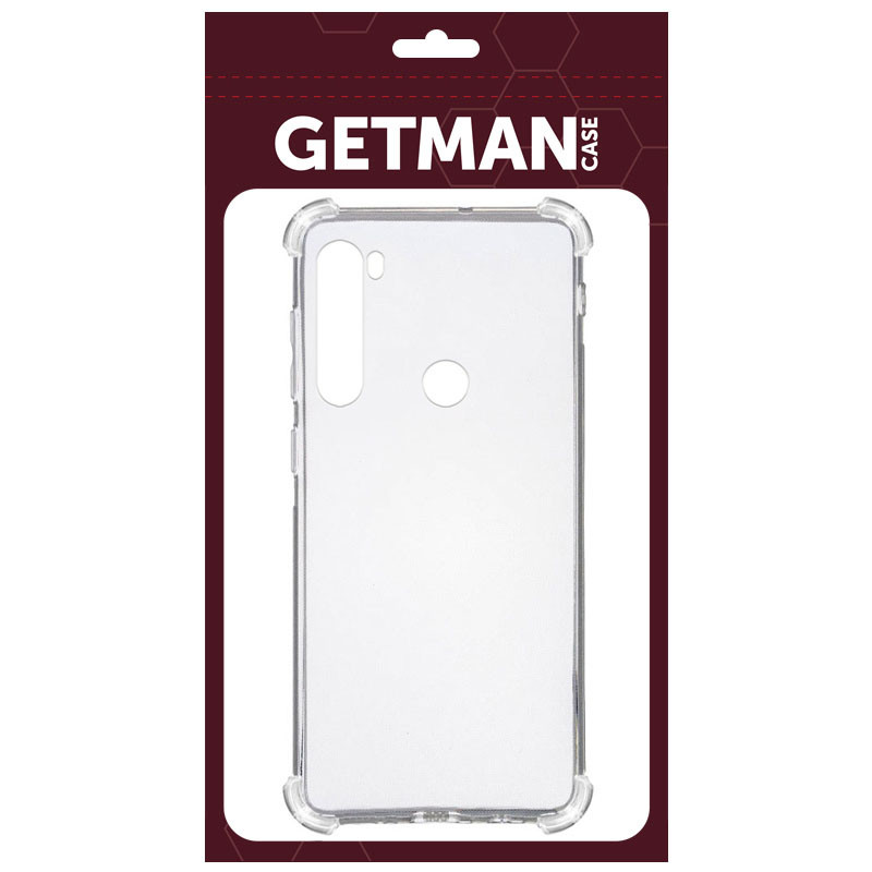 TPU чохол GETMAN Ease logo посилені кути для Xiaomi Redmi Note 8 / Note 8 2021 Безбарвний (прозорий)