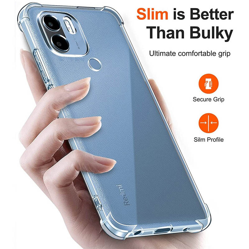 TPU чохол GETMAN Ease logo посилені кути Full Camera для Xiaomi Redmi A1 + / Poco C50 / A2 + Безбарвний (прозорий)
