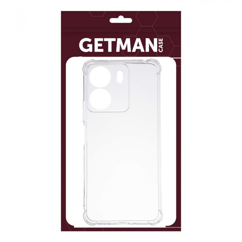 TPU чохол GETMAN Ease logo посилені кути Full Camera для Xiaomi Redmi 13C / Poco C65 Безбарвний (прозорий)