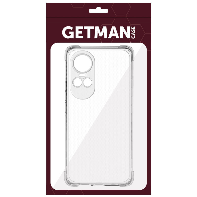 TPU чохол GETMAN Ease logo посилені кути Full Camera для Oppo Reno 10 / 10 Pro Безбарвний (прозорий)