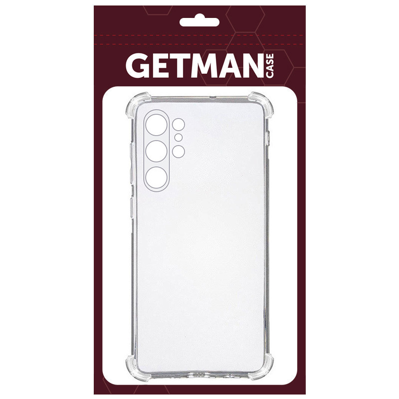 TPU чохол GETMAN Ease logo посилені кути Full Camera для Samsung Galaxy S22 Ultra Безбарвний (прозорий)