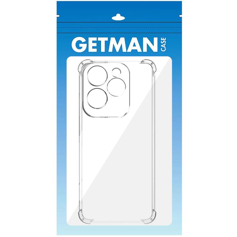 TPU чохол GETMAN Ease logo посилені кути Full Camera для Infinix Hot 40i / Spark Go 2024 / Spark 20 Безбарвний (прозорий)
