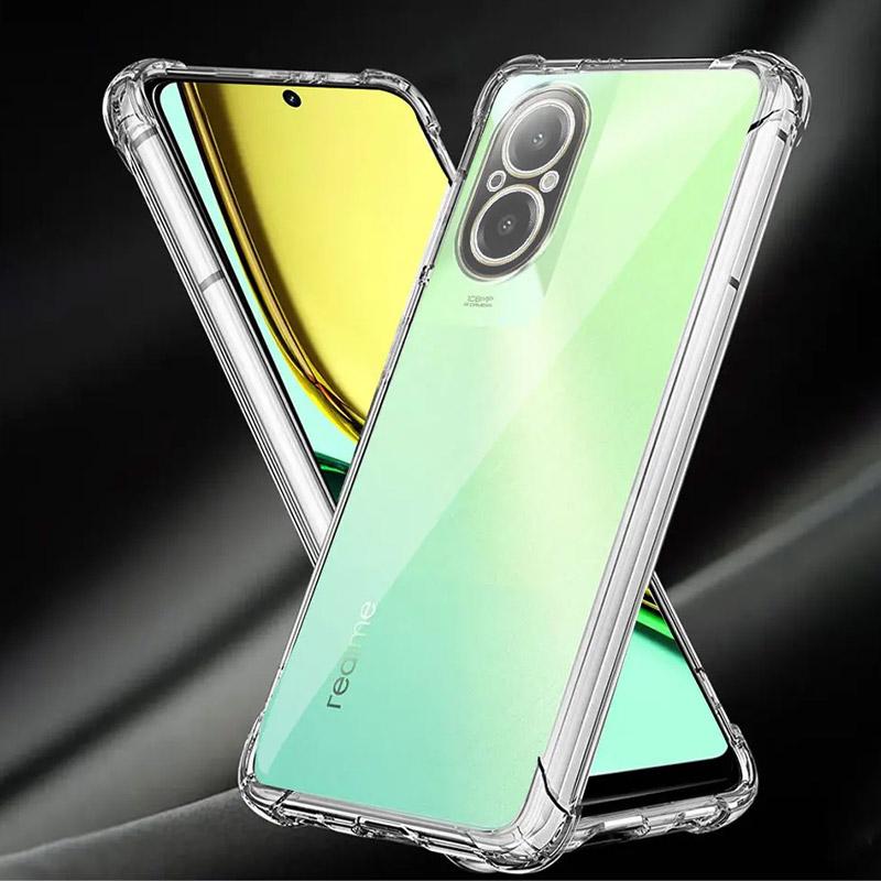 TPU чохол GETMAN Ease logo посилені кути Full Camera для Realme C67 4G Безбарвний (прозорий)