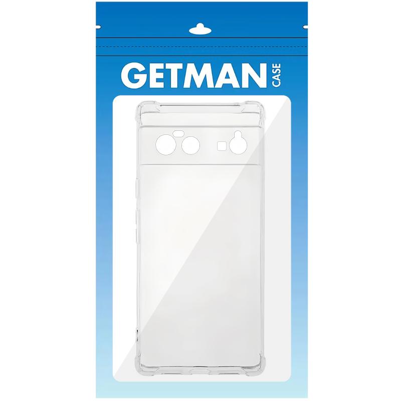 TPU чохол GETMAN Ease logo посилені кути Full Camera для Google Pixel 6 Безбарвний (прозорий)