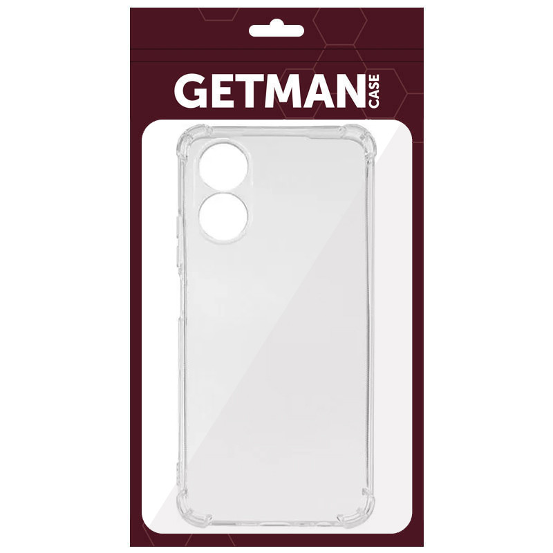 TPU чохол GETMAN Ease logo посилені кути Full Camera для Oppo A38 / A18 Безбарвний (прозорий)