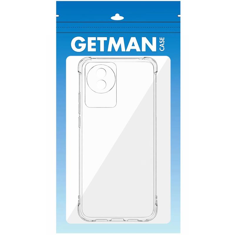 TPU чохол GETMAN Ease logo посилені кути Full Camera для Vivo Y02 Безбарвний (прозорий)
