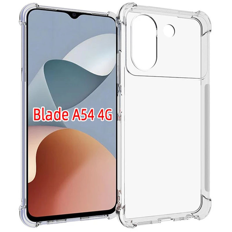 TPU чохол GETMAN Ease logo посилені кути для ZTE Blade A54 4G Безбарвний (прозорий)