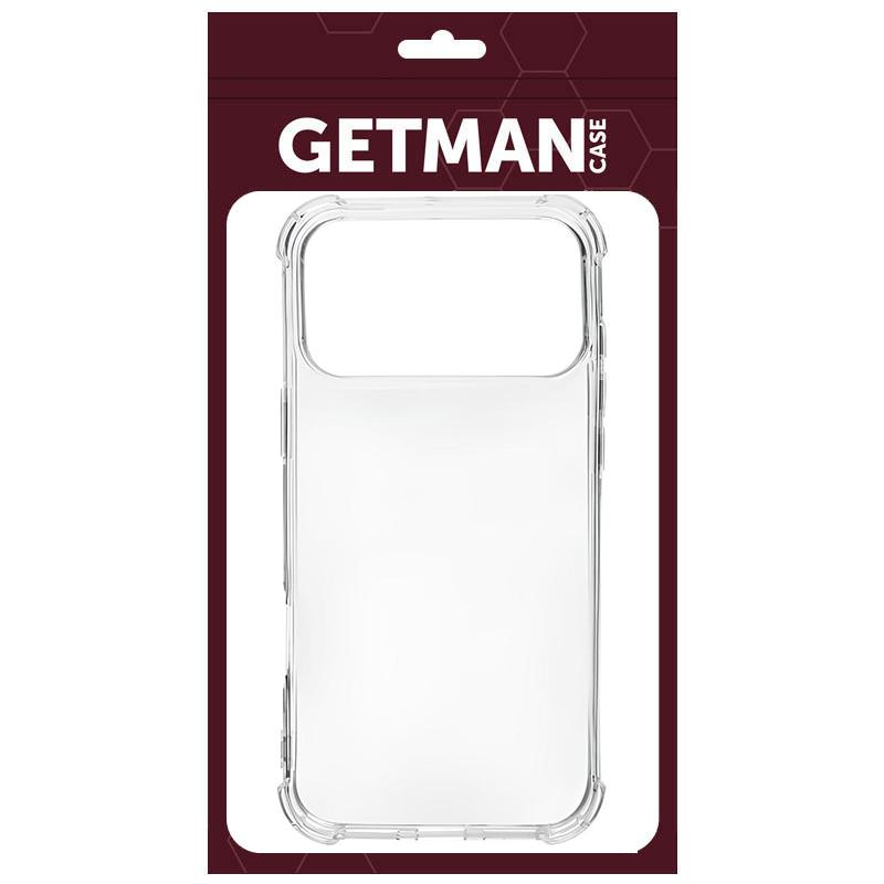 TPU чохол GETMAN Ease logo посилені кути для Apple iPhone 17 Pro (6.3") Безбарвний (прозорий)