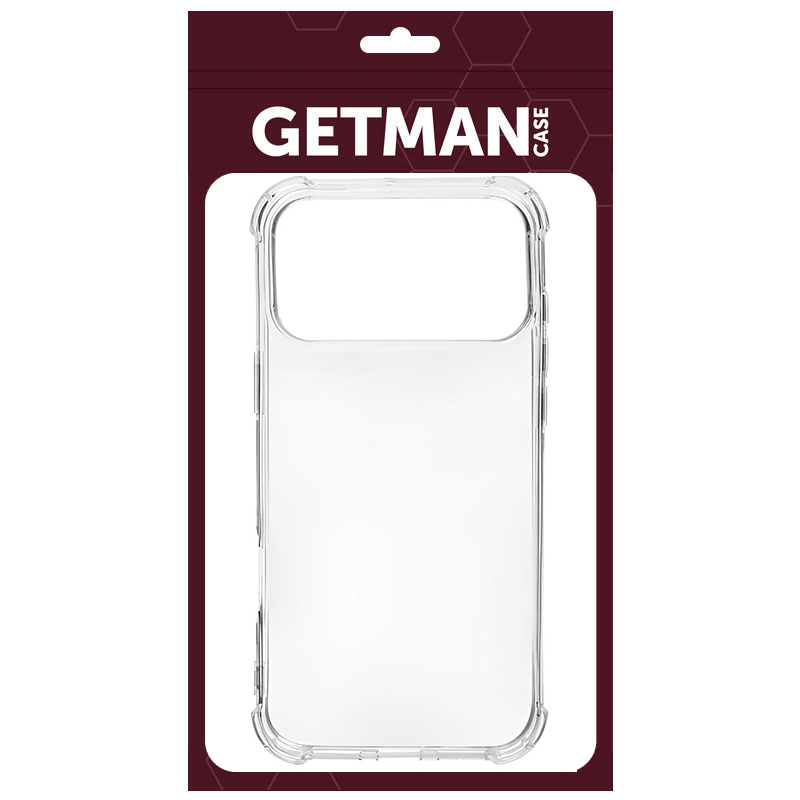 TPU чохол GETMAN Ease logo посилені кути для Apple iPhone 17 Pro Max / 18 Pro Max (6.9") Безбарвний (прозорий)