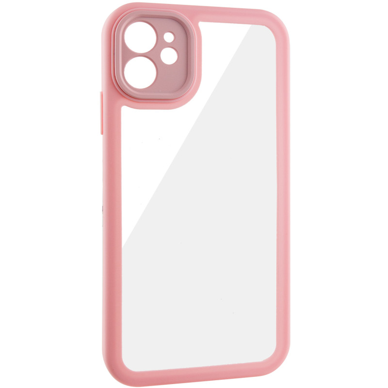 TPU чохол Transparent + Colour 1,5mm для Apple iPhone 12 (6.1") Pink