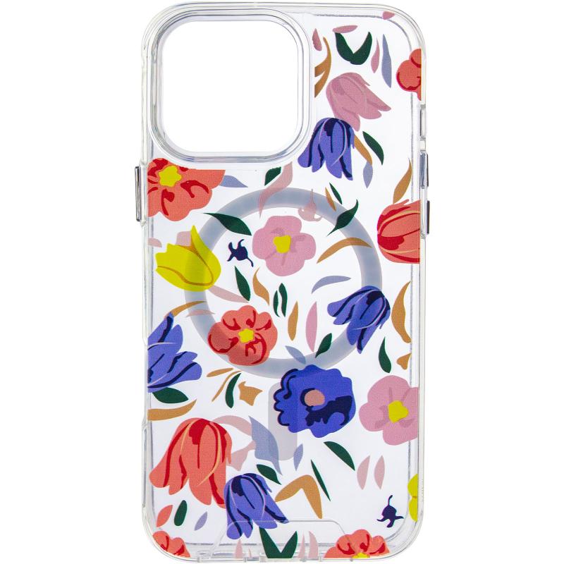 TPU + PC чохол Clear Garden with Magnetic Fit для Apple iPhone 16 Pro (6.3″) Tropical Art