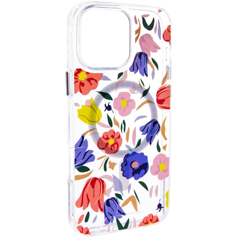 TPU + PC чохол Clear Garden with Magnetic Fit для Apple iPhone 16 Pro (6.3″) Tropical Art