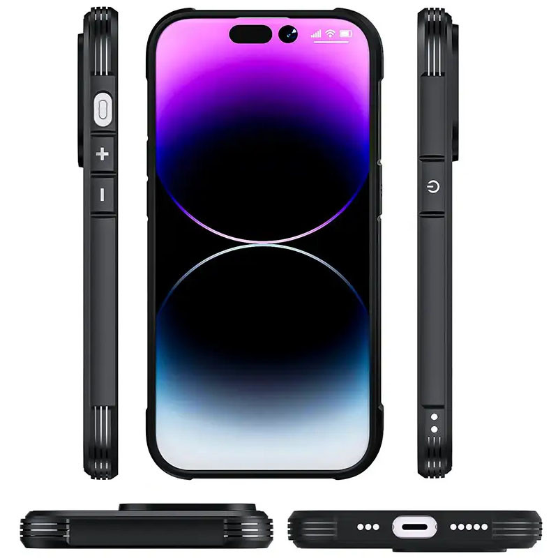 TPU + PC чохол Defense Clear with Magnetic Fit для Apple iPhone 15 Pro (6.1″) Чорний