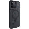 TPU+PC чохол Metal Buttons with Magnetic Fit Carbon Ring для Apple iPhone 14 Pro Max (6.7") Чорний
